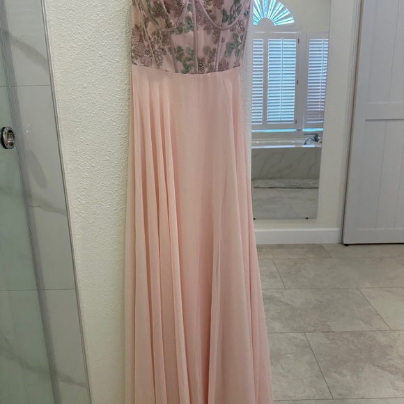 Dessy Collection Blush Floral Maxi Dress - Picture 3 of 5
